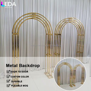 Fondo de flores de boda LEDA, soporte de arco de Metal, telón de fondo dorado, marco de acero inoxidable para fiesta de eventos - Product Image 2
