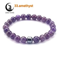 Zhe Ying 6/8mm Edelstein mit Hämatit Heil kristall Großhandel Kristall Naturstein Perlen mit Hämatit Perlen Armband