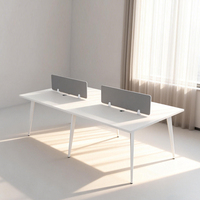 Bureau de personnel de bureau moderne avec structure renforcée, poste de travail multi-personnes 4 places pour bureau d'entreprise et espace de coworking