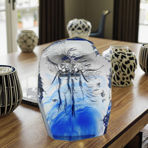 Tùy Chỉnh Chất Lượng Cao Thiết Kế Độc Đáo Pha Lê Thủy Tinh Tác Phẩm Nghệ Thuật Trừu Tượng Thiên Thần Hình Trang Trí Gia Đình Bị Mất Sáp Quá Trình Cho Nhà - Product Image 4