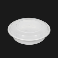 Conteneur alimentaire rond en plastique de style américain avec couvercle