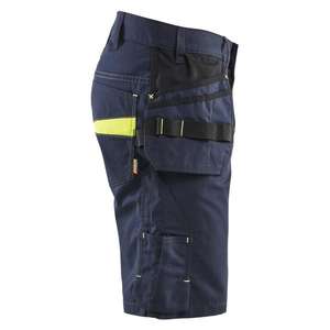 BLAKLADER - 149413308633C60 Pantalones cortos de servicio con bolsillos para clavos Azul marino oscuro/Amarillo de alta visibilidad-EAN 7330509920756 ROPA DE TRABAJO DE 2017 - Product Image 4