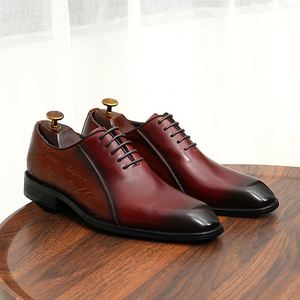 2025 High Quality Business Oxford Pointed-Toe Formal Lace-Up Handmade Autumn Wedding <b>Shoes</b> <b>Height</b> <b>Increasing</b> Anti-Slip - Product Image 2