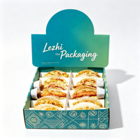 Boîtes à emporter pour tacos mexicains en carton blanc biodégradable, écologiques, recyclables et jetables avec logo personnalisé