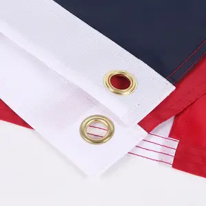 Ricamo 50 stelle US bandiera nazionale poliestere durevole personalizzato 3x5 strisce cucite ricamate bandiera del paese americano