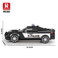 Reobrix 662 - Set de Bloques de Construcción de Coche de Policía Challenger, 372 Piezas, Calcomanías Realistas y Luces, Edición de Coleccionista con Temática de Autos