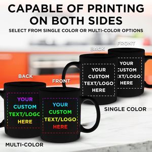 Mug personnalisé Mug à café personnalisé |   Impression par transfert thermique sur céramique, ajouter une photo/texte/nom/logo, cadeau personnalisé pour un usage quotidien (noir) - Product Image 6