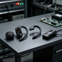 Oreillette sans fil Open Ear pour talkie-walkie avec PTT, connecteur K, pour communication radio bidirectionnelle en entrepôt et sur site