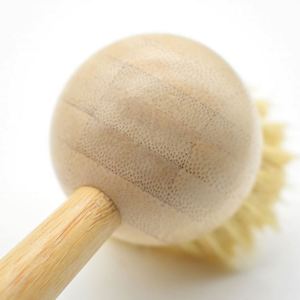 Factory Price Pot <b>Brush</b> Bamboo Wooden Vegan Sisal Bristles Kitchen Cleaning Wash Dish - Product Image 3
