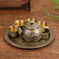 Service à thé classique exquis, style vintage de luxe léger, pour la maison, motif Dragon et Phénix, cadeau porte-bonheur, décoration chinoise portable