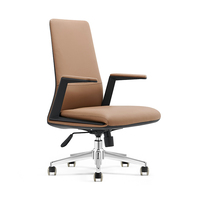 Chaise de bureau de direction de luxe ergonomique pivotante moderne en cuir véritable, réglable en hauteur, haut de gamme