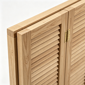 Wooden <b>Folding</b> <b>Room</b> <b>Divider</b> 3 Panels Handcrafted Minimalist Opaque Privacy Screen Frame Structure - Product Image 4