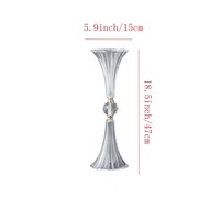 Vase en cristal, décorations de mariage, ornements pour salle de banquet, arrangement floral pour allée, style moderne minimaliste, métallique, acrylique, luxe léger