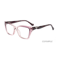 Montures de lunettes de vue confortables pour femmes, ultra légères et durables, style œil de chat classique, en acétate TR et matériaux mixtes, tendance