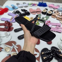 Sandales plates à bout ouvert en cuir microfibre pour femmes, chaussures de plage d'été à enfiler
