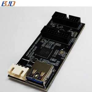 2 port USB 3.0 19PIN soket ke Motherboard 19PIN adaptor Header kartu Riser dengan SATA 15Pin kabel daya tersedia - Product Image 2