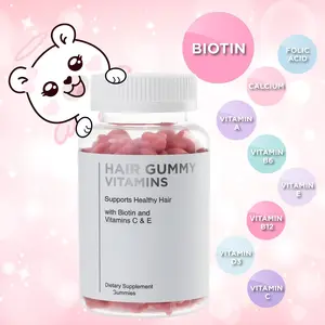 Wholesale Hair Vitamin Biotin Gummies Private Label Vitamin Hair Growth Gummies Support Label Printing Logo Customization