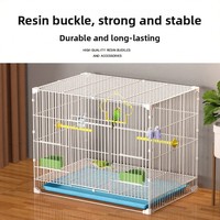 Grande cage à oiseaux en fil métallique, cadre rectangulaire en métal, design renforcé pour perroquets, perruches, usage domestique, élevage en groupe