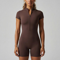 Nouvelle combinaison de yoga sans couture à bretelles spaghetti et fermeture éclair, respirante et moulante, pour le sport