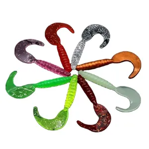 High Quality Multi Colors Paddle Tail Worm Bass Soft Grub Tackle Fishing Lure