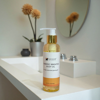 Huile scintillante pour le corps au curcuma en marque privée, kit de soins corporels haut de gamme pour la vente en gros, ensemble de soins de la peau en marque privée