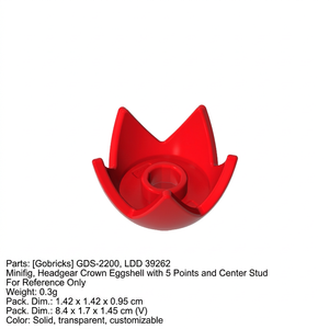 Gobricks GDS-2200 – Pièces de blocs de construction en plastique en gros – 39262 Demi-coquille <span class=keywords><strong>d</strong></span>'œuf en forme de couronne – Briques en vrac en stock - Product Image 2