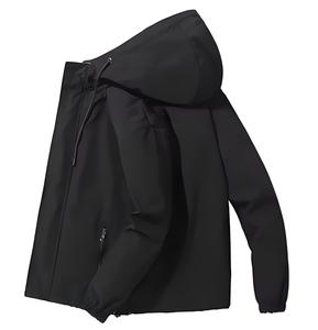 Jaket Bomber Unisex Ukuran Besar |   Desain Kasual Berkerudung Tahan Angin untuk Musim Gugur |   Kain Worsted dengan Penutup Ritsleting Gaya Bisbol Klasik - Product Image 4