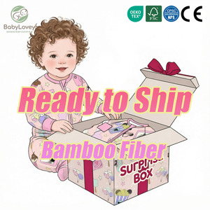 Babylovey Novo Design Estampado Dia da Independência Roupa de Bebê em Tecido de Bambu Super Macio Pronta Entrega Macacão de Bebê de Manga Comprida para Dormir - Product Image 1