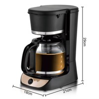 Cafetière à filtre 1,8 L 900W, machine à café anti-goutte pour la maison, le bureau et la chambre, cafetière américaine