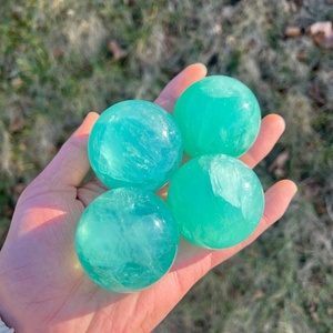 Natural Green <b>Crystal</b> <b>Ball</b> Polished Engraved Feng Shui Sphere Ornament for Home Decor - Product Image 4