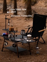 Table de camping pliante modulaire IGT, multi-combinable, table de cuisine de camping extérieure, unité détachable pour pique-nique, camping en plein air