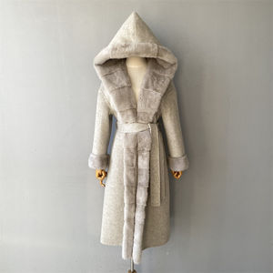 <span class=keywords><strong>Cappotto</strong></span> Lungo da Donna <span class=keywords><strong>di</strong></span> Tendenza Invernale <span class=keywords><strong>con</strong></span> <span class=keywords><strong>Cappuccio</strong></span> e Collo in <span class=keywords><strong>Visone</strong></span>, Misto Cashmere e Lana, <span class=keywords><strong>di</strong></span> Alta Qualità e <span class=keywords><strong>di</strong></span> Grande Successo - Product Image 4