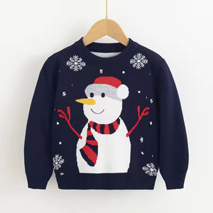 Suéter Unisex de Invierno para Niños, Cárdigan de Algodón con Decoración de Dinosaurio Jacquard para Niños y Niñas, Estilo Navideño para Otoño y Primavera - Product Image 3