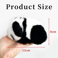 Porte-clés en peluche Panda doux et adorable - Fabriqué en fourrure de lapin Rex 8cm*12cm - Cadeau tendance toutes saisons