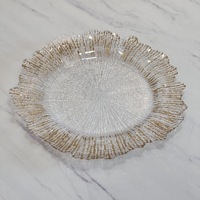Assiette à dessert en plastique givré peinte à la main, forme irrégulière, plat de service pour fruits de mariage, vaisselle de fête vintage nordique avec support