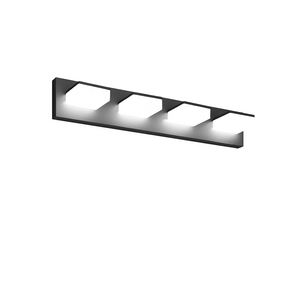 Modern 4-Light 25-Inch <b>LED</b> Bathroom Vanity Light Matte Black Acrylic <b>Wall</b> Mounted Cool White <b>Mirror</b> Lamp - Product Image 1