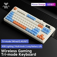 Clavier mécanique AULA S3187 à 184 touches, rétroéclairage RGB, touches double-shot en PBT, hot-swap, trois modes (2.4G, USB-C), batterie 1800 mAh, ergonomique