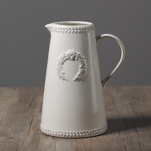 Vase en céramique émaillée de style classique européen, vase décoratif de style rétro, vase à fleurs pour la maison, le bureau ou un mariage - Product Image 3