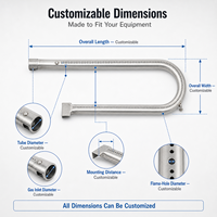 Tube de brûleur de four à gaz en acier inoxydable personnalisé de type U, pièces d'accessoires de cuisine pour four à pizza, barbecue, tuyau de brûleur de remplacement OEM