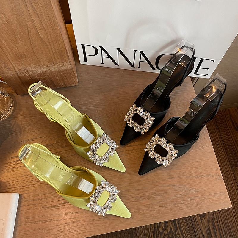 2022 NEWEST Women Shoes Designer Heels with Satin Rhinestones