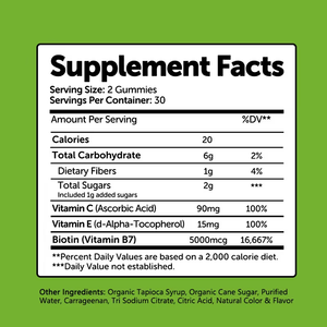 Hot Selling 5000MCG High Poency Biotin Gummies Cherry Flavor <b>Supplement</b> for Glowing Skin Stronger Nails and Thicker Hair - Product Image 3