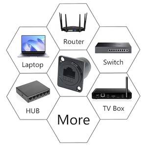 DタイプRJ45 Cat6女性から女性への取り付けネジ付きイーサネットエクステンションカプラーアダプター - Product Image 6