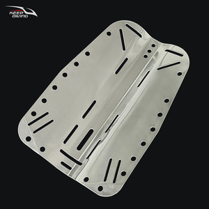 Plaque dorsale en acier inoxydable poli miroir Keep Diving pour plongée technique à une ou deux cartouches – Équipement de plongée sous-marine - Product Image 3