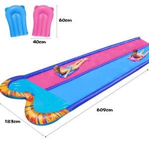 Customizable <b>Cheap</b> PVC Inflatable Double Racer Splash Slides for Kids Adults Outdoor <b>Swimming</b> <b>Pool</b> Water Play Residential - Product Image 3
