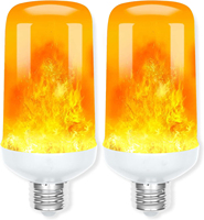 Ampoule LED à effet de flamme DC12V, simulation de feu vacillant, E26/E27, 4 modèles d'effets de feu dynamiques, ampoule pour Halloween, Noël, fête