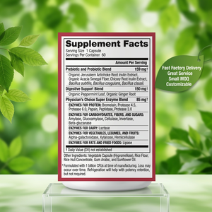 Supplément d'enzymes digestives étiquette OEM personnalisée capsules d'enzymes digestives probiotiques pour la digestion supplément à base de plantes - Product Image 2