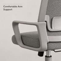 Chaise de bureau confortable en maille avec accoudoirs réglables en hauteur, pieds en forme d'arc, design moderne et minimaliste, idéale pour les longues heures de travail, bureau, maison, dortoir