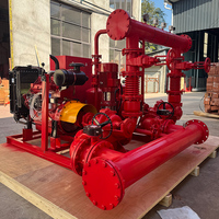 Ensemble de pompes à incendie de 750 GPM utilisé dans les systèmes de protection incendie pour les entrepôts utilisant une grande pompe à incendie.