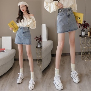 Falda Corta de Mezclilla para Mujer, Estilo Coreano, Cintura Alta, Primavera-Verano 2026, Corte en A, para Estudiantes - Product Image 6