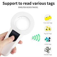 Lecteur de puces animales WiFi pour moutons/chats/chiens, en plastique blanc, fréquence 134,2 kHz, distance de lecture 0-3 m, cartes intelligentes